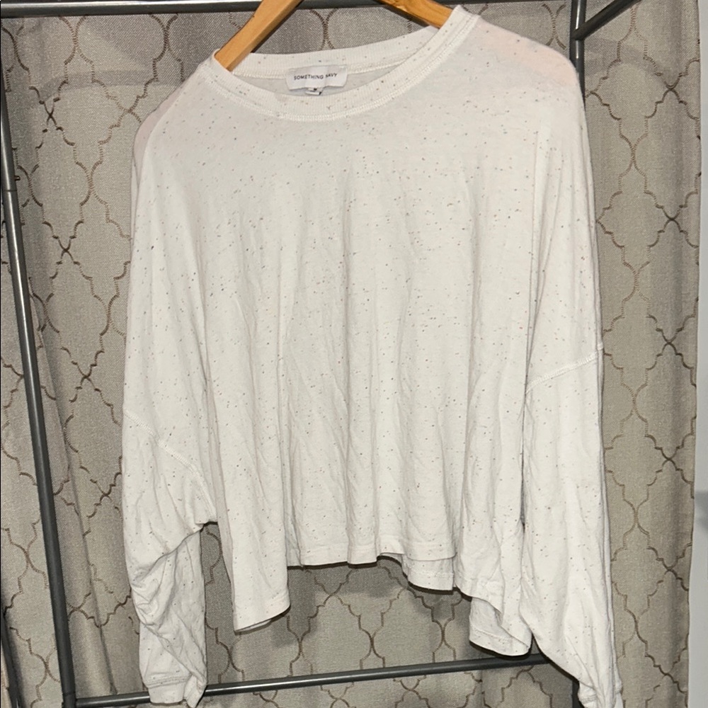 something navy Gray Asymmetrical Relaxed Hoodie size medium